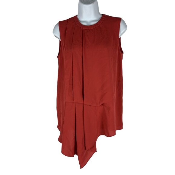 BCBGMAXAZRIA Women's Asymmetrical Sleeveless Top French Clay Size XS - Picture 1 of 6